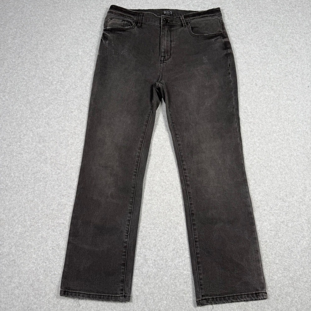 BDG Urban Outfitters High Rise Ankle Kicker Jeans Washed Black 29W Distressed